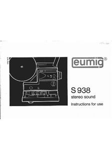 Eumig S 938 manual. Camera Instructions.